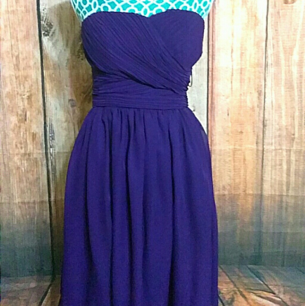 Tevolio Size 6 Purple Strapless Cocktail Dress